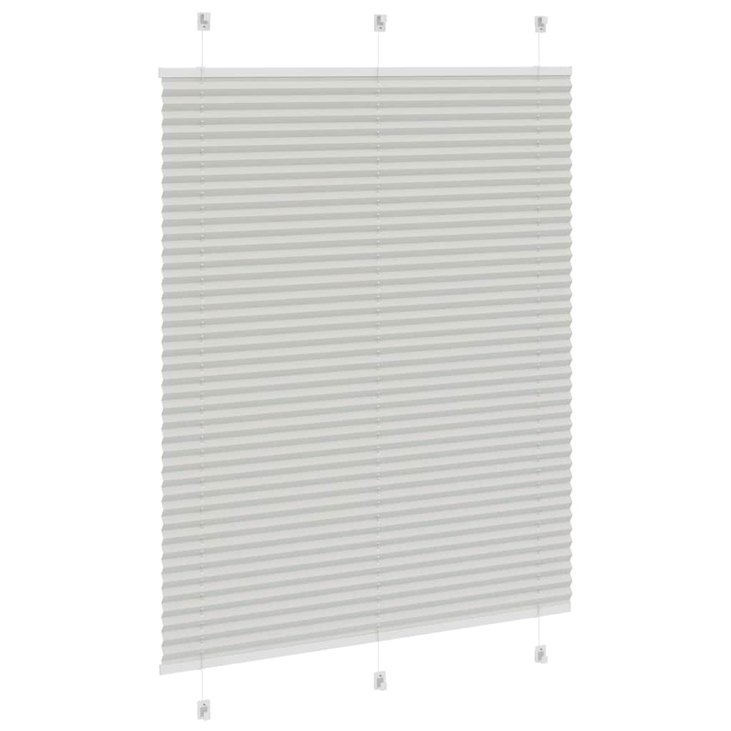 vidaXL Plissee Hellgrau 110x100 cm Stoffbreite 109,4 cm Polyester