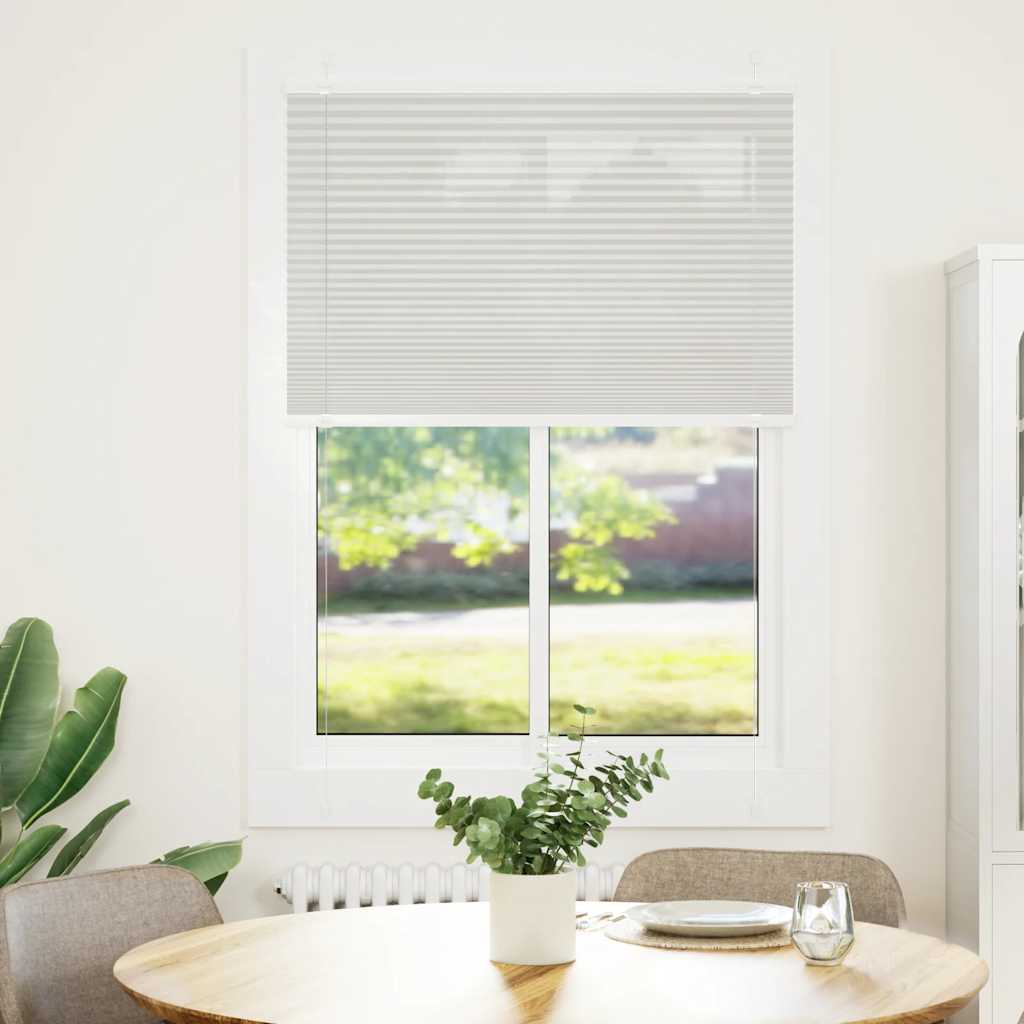 vidaXL Plissee Hellgrau 90x150 cm Stoffbreite 89,4 cm Polyester