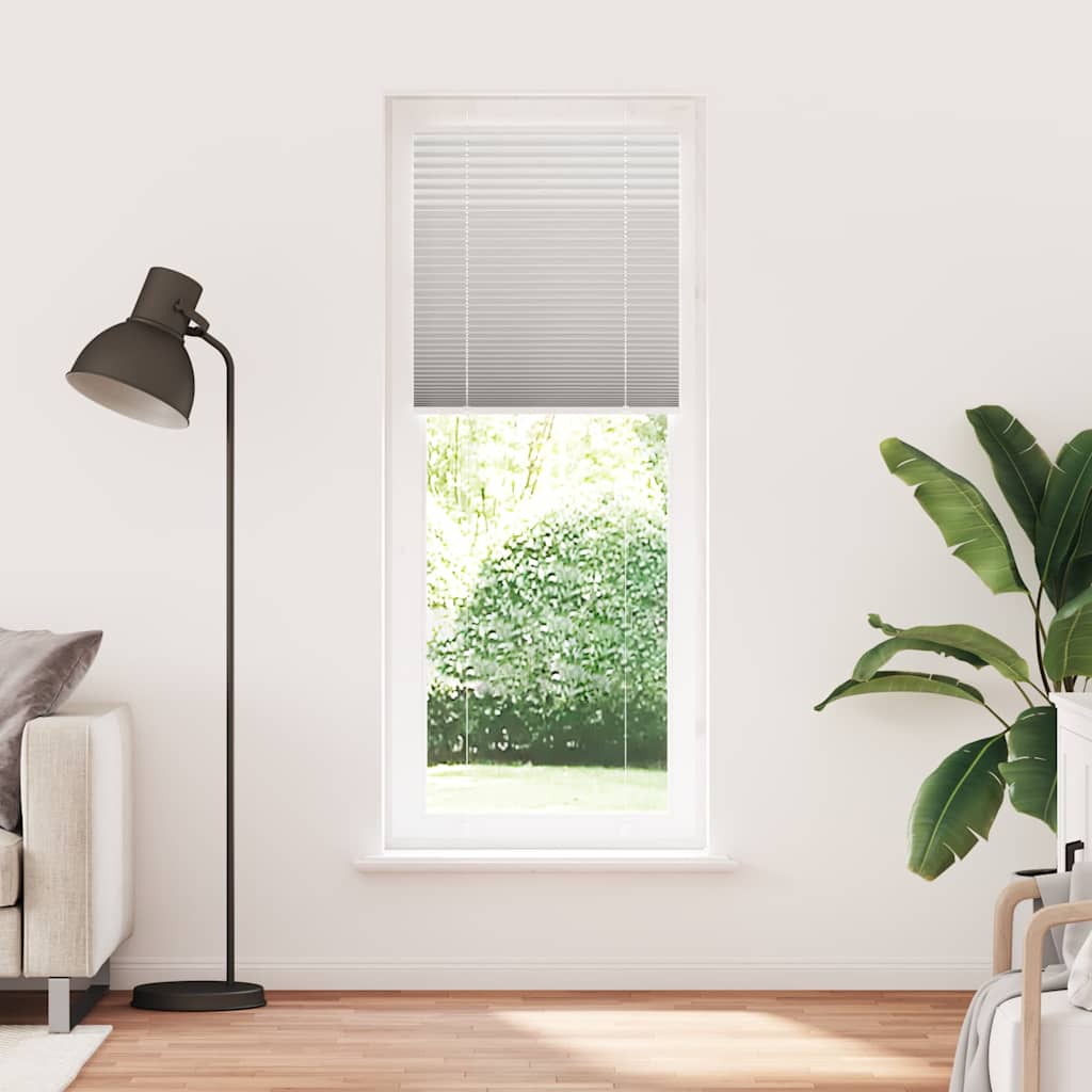 vidaXL Plissee Hellgrau 75x200 cm Stoffbreite 74,4 cm Polyester