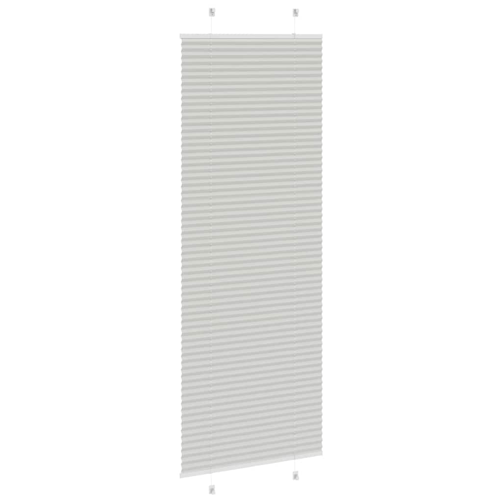 vidaXL Plissee Hellgrau 75x200 cm Stoffbreite 74,4 cm Polyester