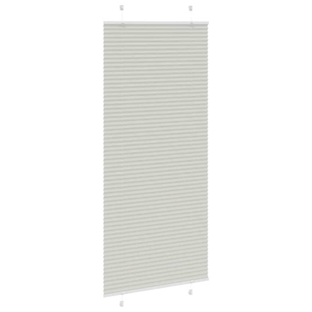 vidaXL Plissee Hellgrau 85x200 cm Stoffbreite 84,4 cm Polyester