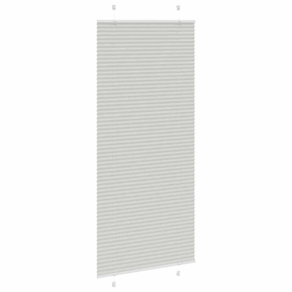 vidaXL Plissee Hellgrau 90x200 cm Stoffbreite 89,4 cm Polyester