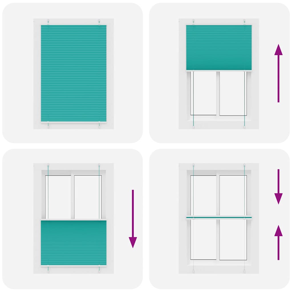 Plissee Petrolgrün 85x100 cm Stoffbreite 84,4 cm Polyester