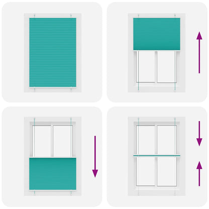 Plissee Petrolgrün 85x100 cm Stoffbreite 84,4 cm Polyester