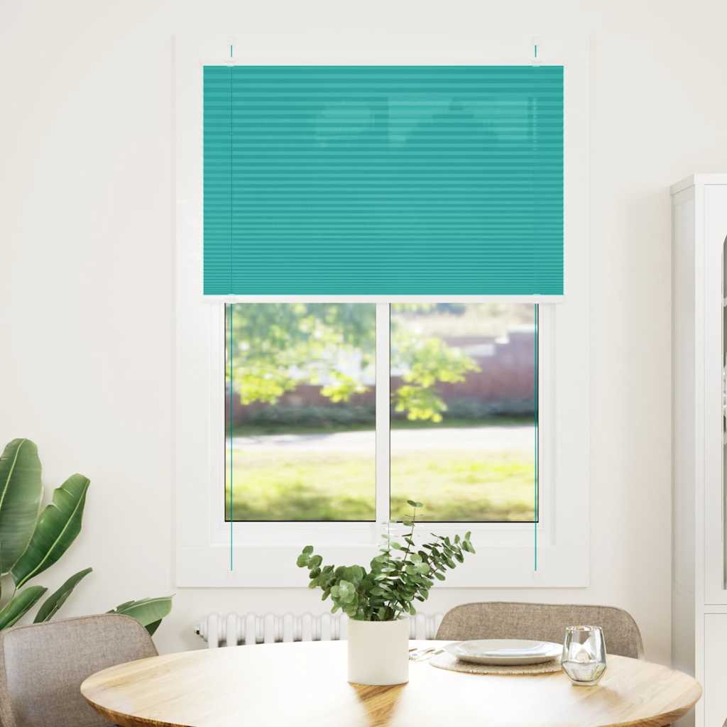 vidaXL Plissee Petrolgrün 100x100 cm Stoffbreite 99,4 cm Polyester
