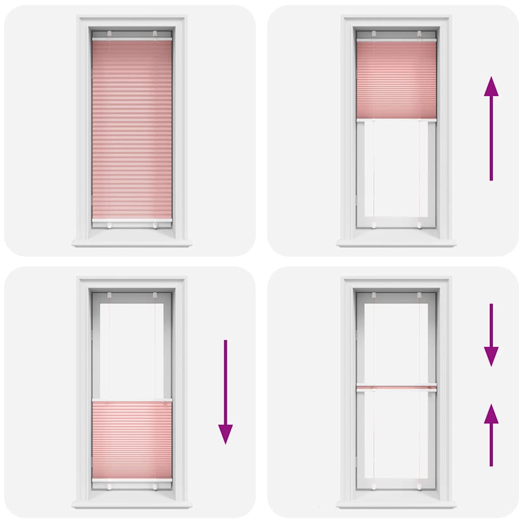 vidaXL Plissee Rosa 65x100 cm Stoffbreite 64,4 cm Polyester