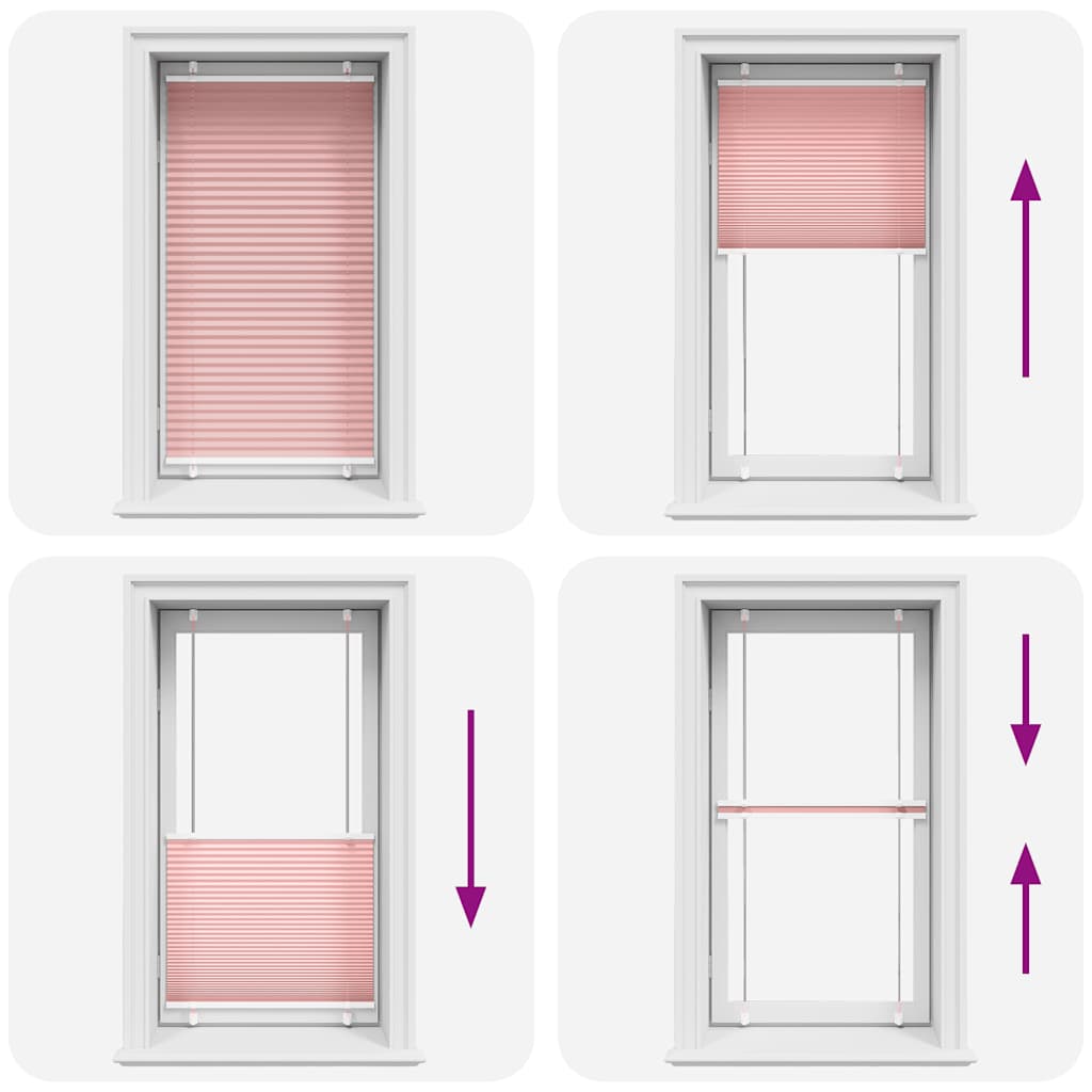 vidaXL Plissee Rosa 70x100 cm Stoffbreite 69,4 cm Polyester