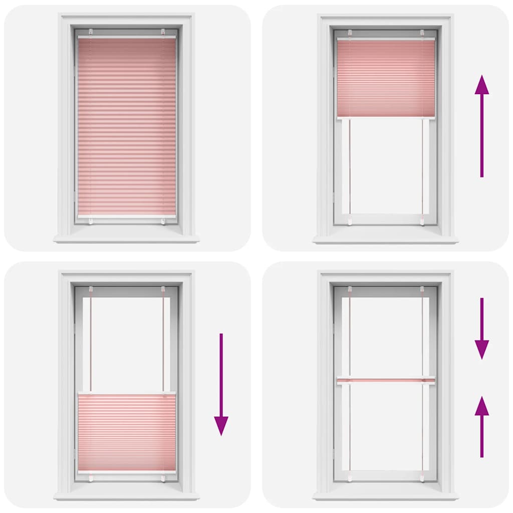 vidaXL Plissee Rosa 75x100 cm Stoffbreite 74,4 cm Polyester