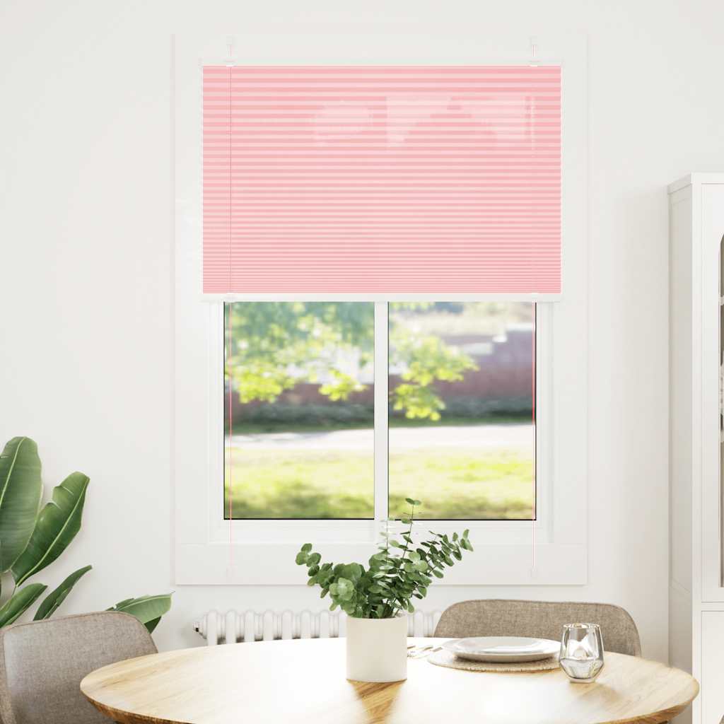 vidaXL Plissee Rosa 100x100 cm Stoffbreite 99,4 cm Polyester