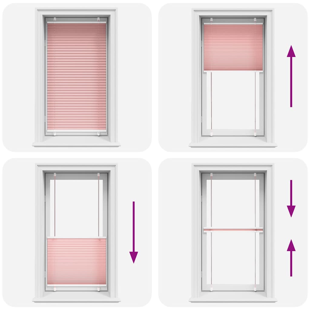 vidaXL Plissee Rosa 80x150 cm Stoffbreite 79,4 cm Polyester