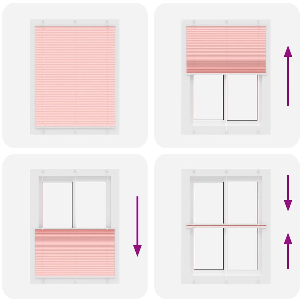 vidaXL Plissee Rosa 105x150 cm Stoffbreite 104,4 cm Polyester