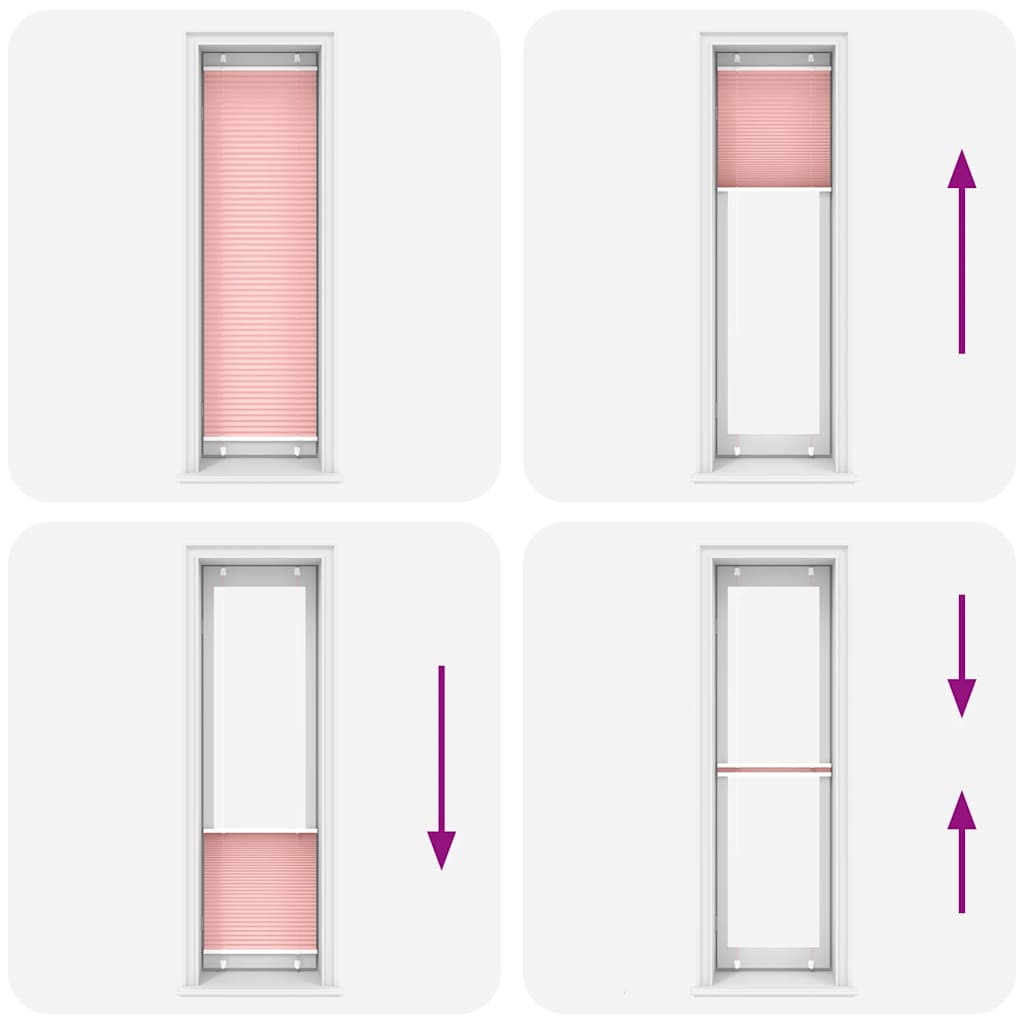 vidaXL Plissee Rosa 65x200 cm Stoffbreite 64,4 cm Polyester