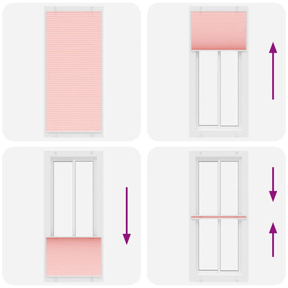 vidaXL Plissee Rosa 85x200 cm Stoffbreite 84,4 cm Polyester