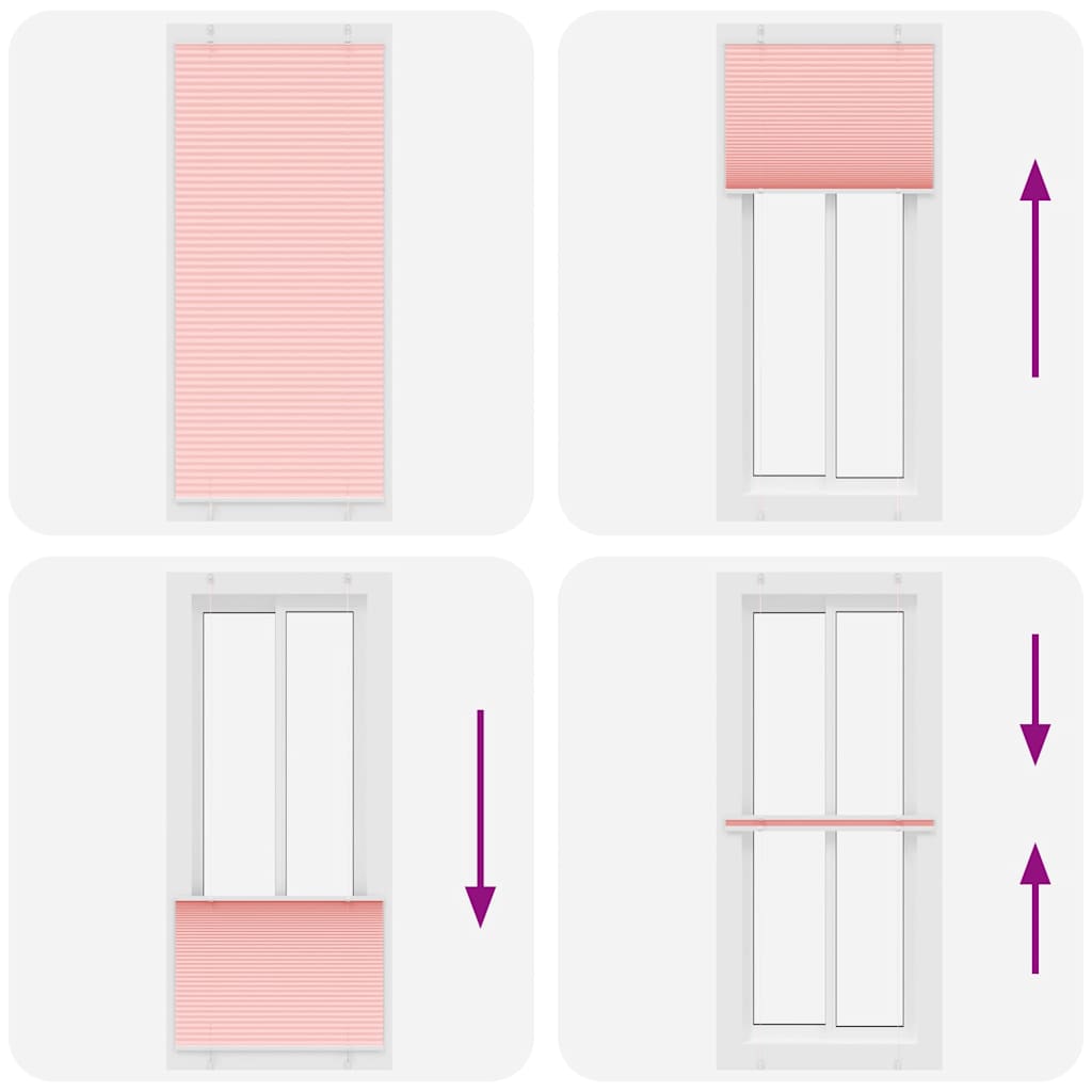 vidaXL Plissee Rosa 90x200 cm Stoffbreite 89,4 cm Polyester