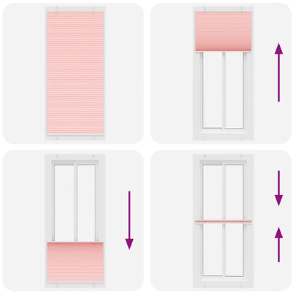 vidaXL Plissee Rosa 90x200 cm Stoffbreite 89,4 cm Polyester