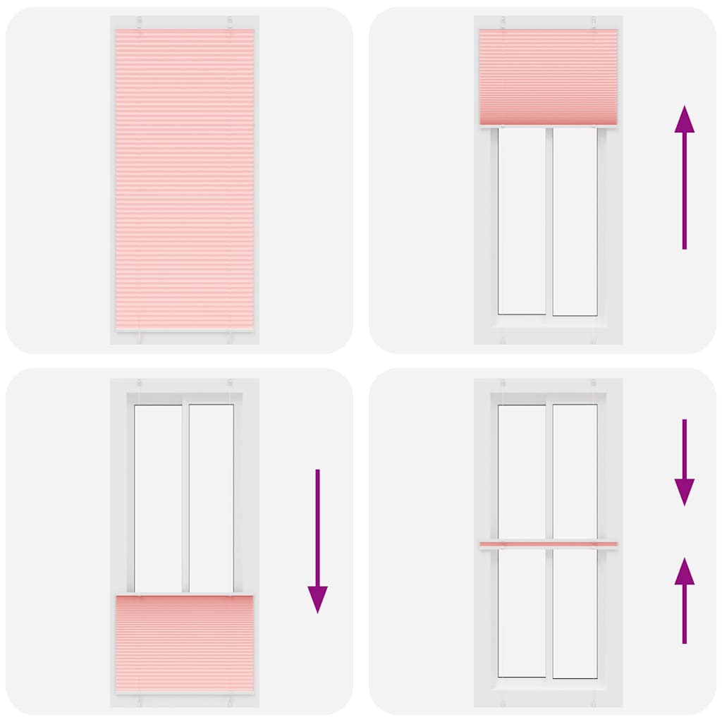 vidaXL Plissee Rosa 100x200 cm Stoffbreite 99,4 cm Polyester