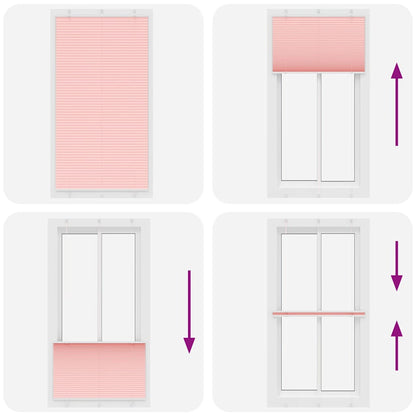 vidaXL Plissee Rosa 105x200 cm Stoffbreite 104,4 cm Polyester