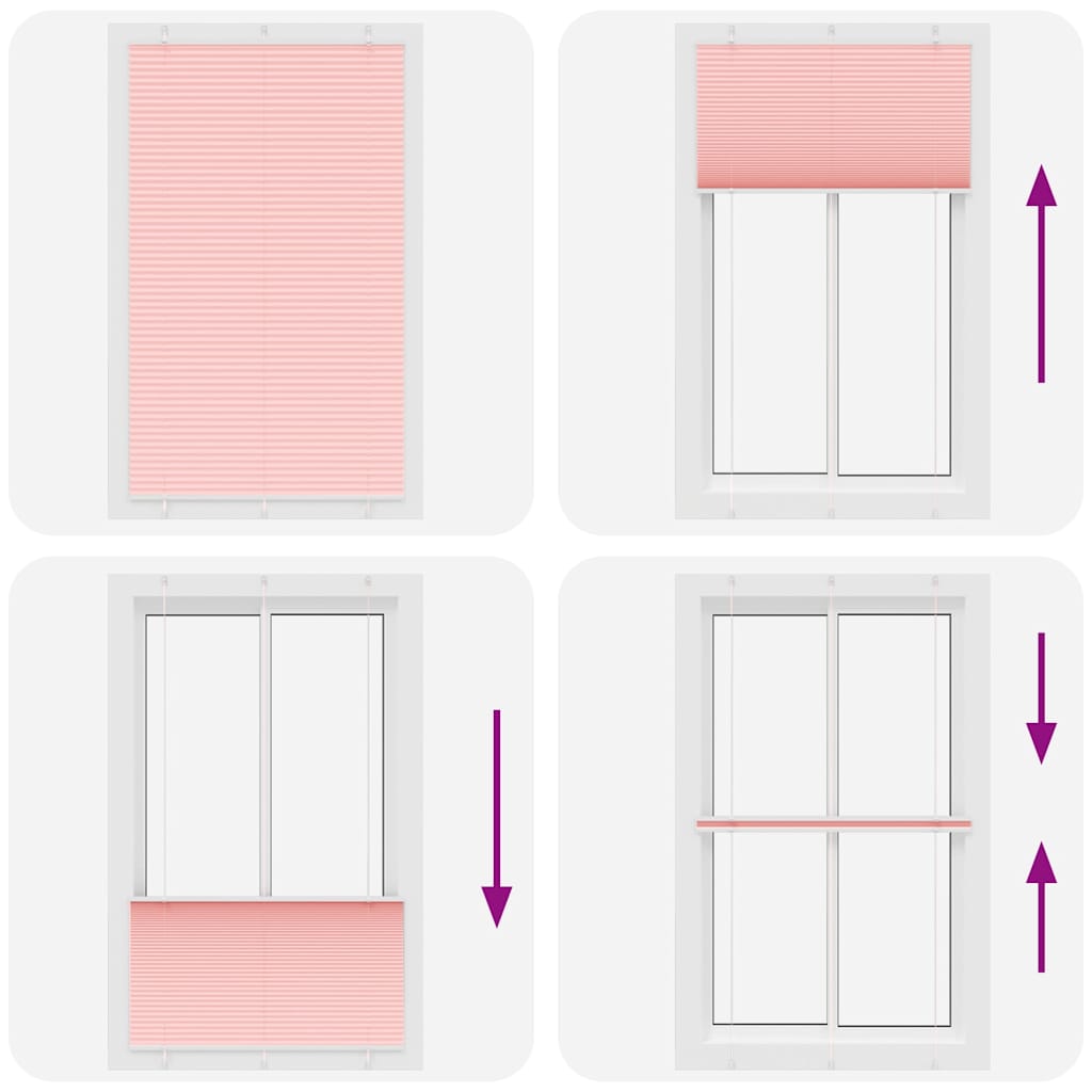 vidaXL Plissee Rosa 115x200 cm Stoffbreite 114,4 cm Polyester