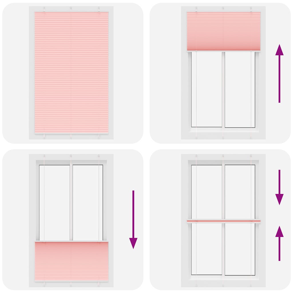 vidaXL Plissee Rosa 120x200 cm Stoffbreite 119,4 cm Polyester