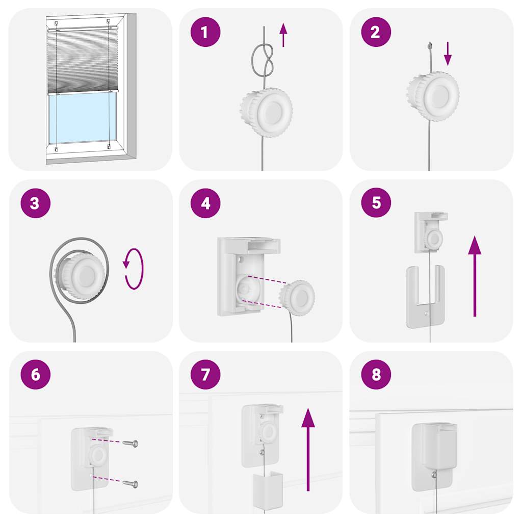 vidaXL Plissee Weiß 115x200 cm Stoffbreite 114,4 cm Polyester