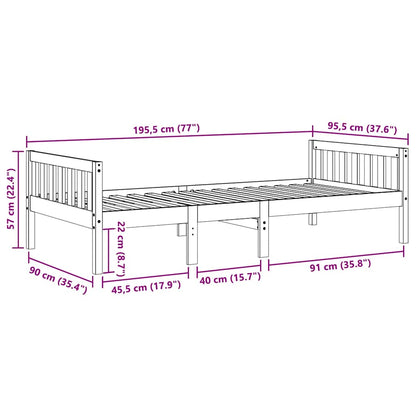 Kinderbett ohne Matratze 90x190 cm Massivholz Kiefer