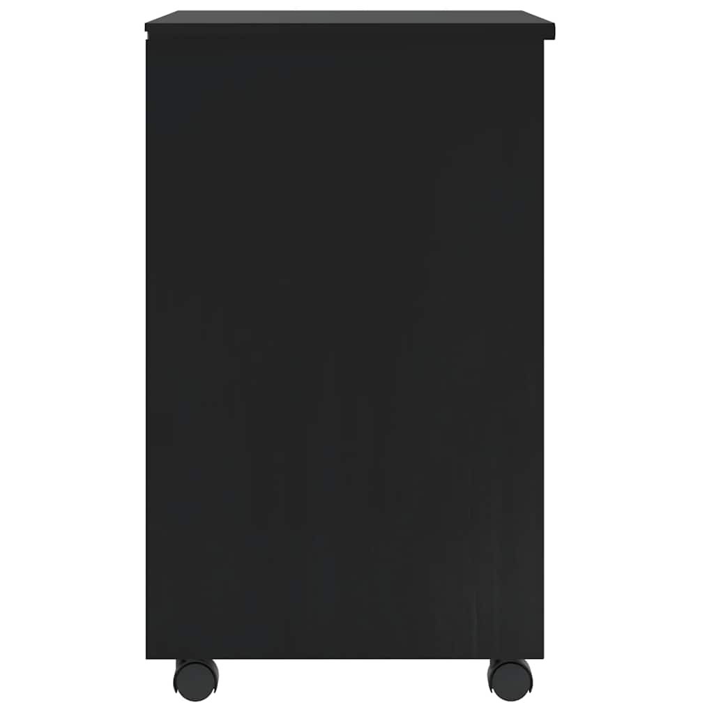 vidaXL Rollschrank mit Schubladen MOSS Schwarz Massivholz Kiefer