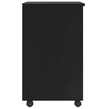 vidaXL Rollschrank mit Schubladen MOSS Schwarz Massivholz Kiefer