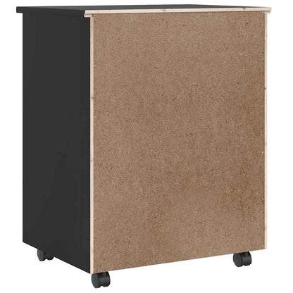 vidaXL Rollschrank mit Schubladen MOSS Schwarz Massivholz Kiefer