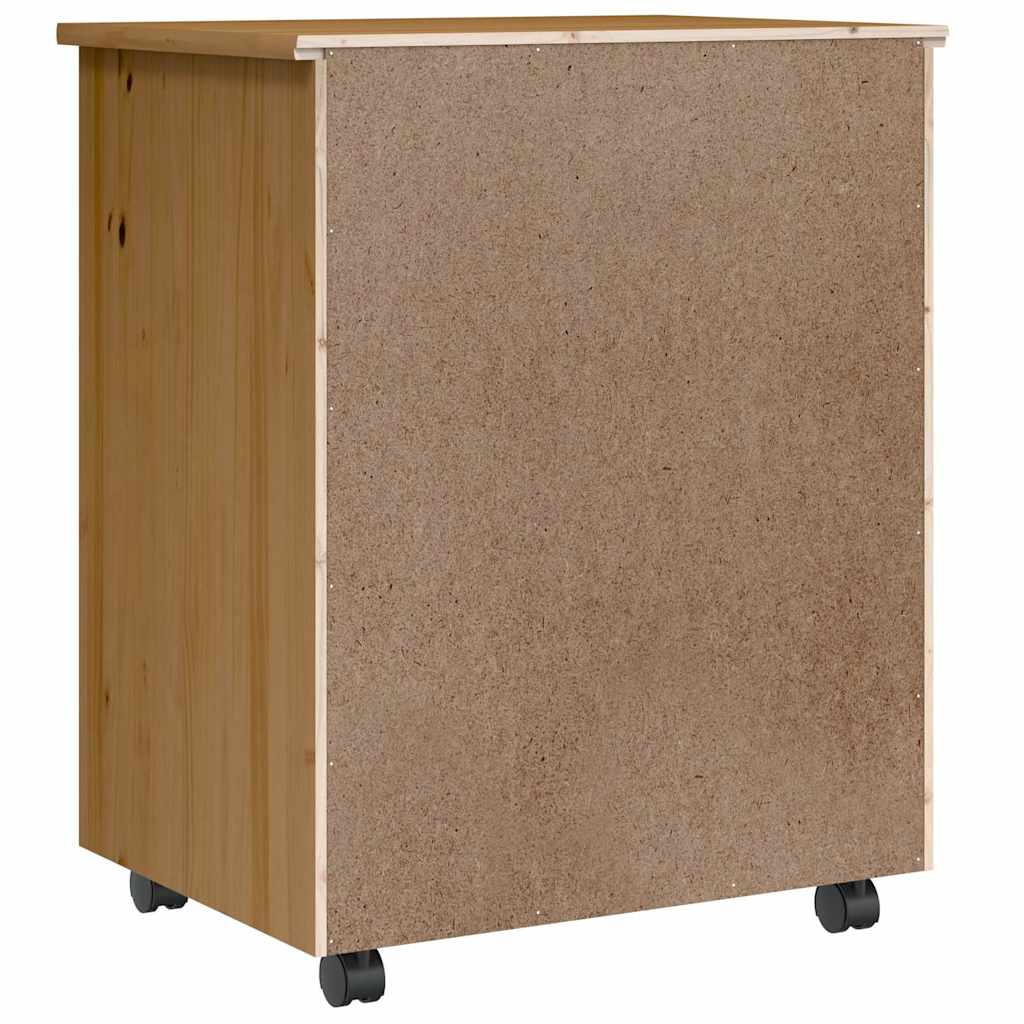 vidaXL Rollschrank mit Schubladen MOSS Honigbraun Massivholz Kiefer