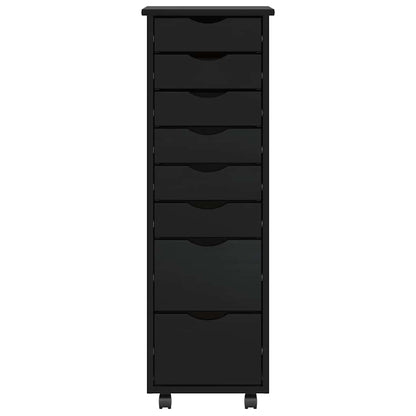 vidaXL Rollschrank mit Schubladen MOSS Schwarz Massivholz Kiefer