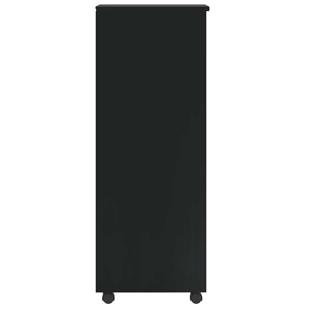 vidaXL Rollschrank mit Schubladen MOSS Schwarz Massivholz Kiefer