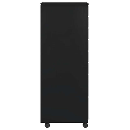 vidaXL Rollschrank mit Schubladen MOSS Schwarz Massivholz Kiefer