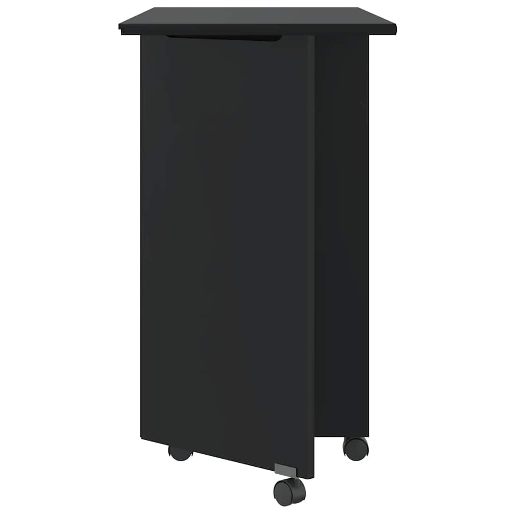 vidaXL Rollschrank mit Schreibtisch MOSS Schwarz Massivholz Kiefer