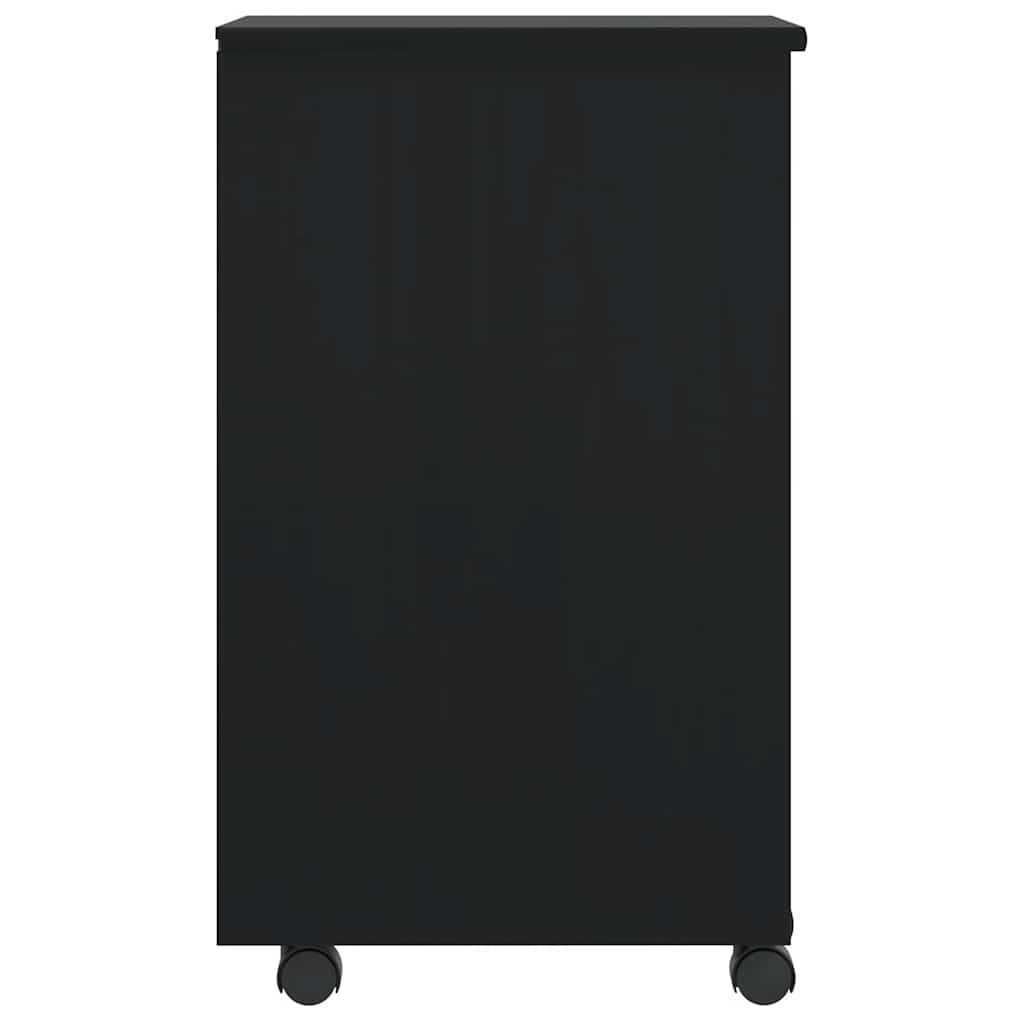 vidaXL Rollschrank mit Schubladen MOSS Schwarz Massivholz Kiefer