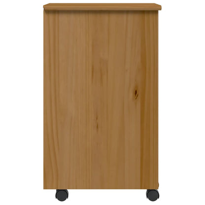 vidaXL Caisson à roulettes avec tiroirs MOSS Marron miel Pin massif