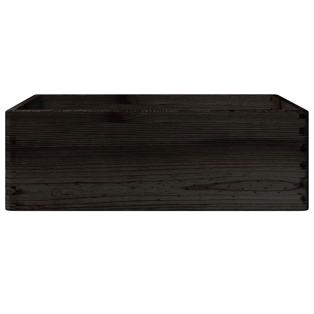 vidaXL Holzkiste mit Griffen Schwarz 40x30x13 cm Massivholz Kiefer