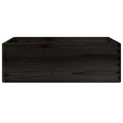 vidaXL Holzkiste mit Griffen Schwarz 40x30x13 cm Massivholz Kiefer