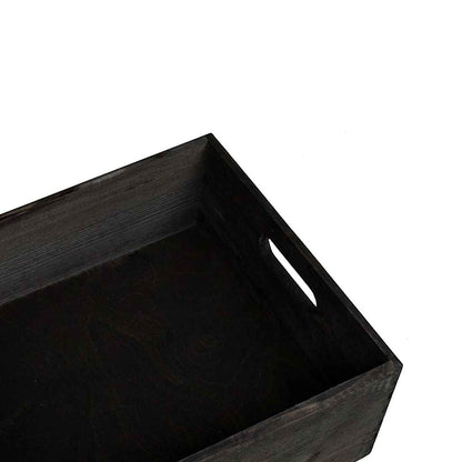 vidaXL Holzkiste mit Griffen Schwarz 40x30x13 cm Massivholz Kiefer