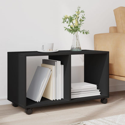 vidaXL Meuble roulant Noir 72x33x42,5 cm Bois d'ingénierie