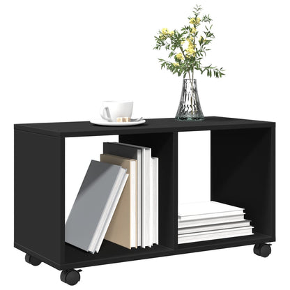 vidaXL Meuble roulant Noir 72x33x42,5 cm Bois d'ingénierie