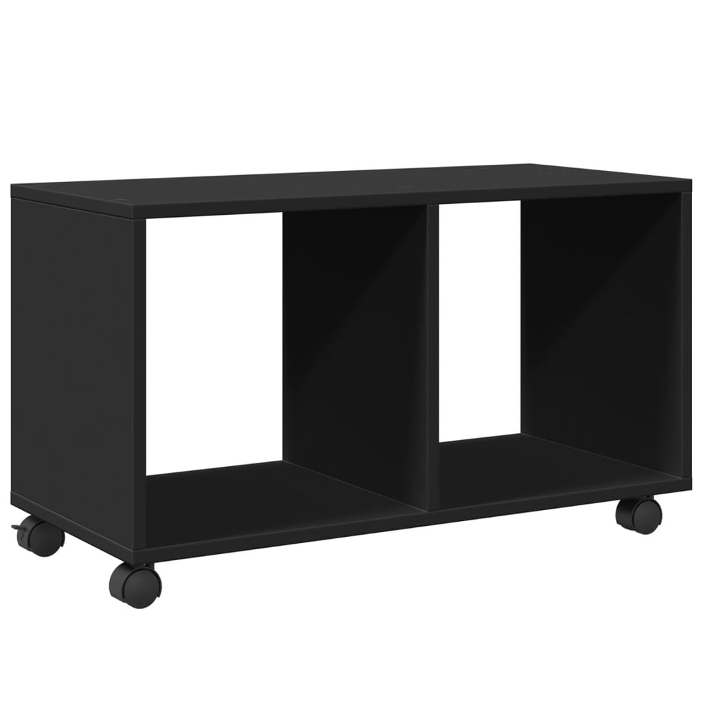 vidaXL Meuble roulant Noir 72x33x42,5 cm Bois d'ingénierie