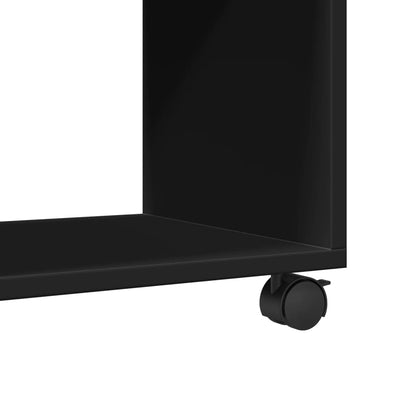 vidaXL Meuble roulant Noir 72x33x42,5 cm Bois d'ingénierie