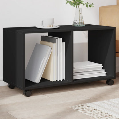 vidaXL Meuble roulant Noir 72x33x42,5 cm Bois d'ingénierie