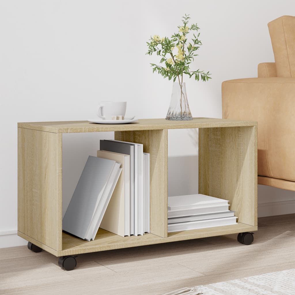 vidaXL Meuble à roulettes Chêne Sonoma 72x33x42,5 cm Bois d'ingénierie