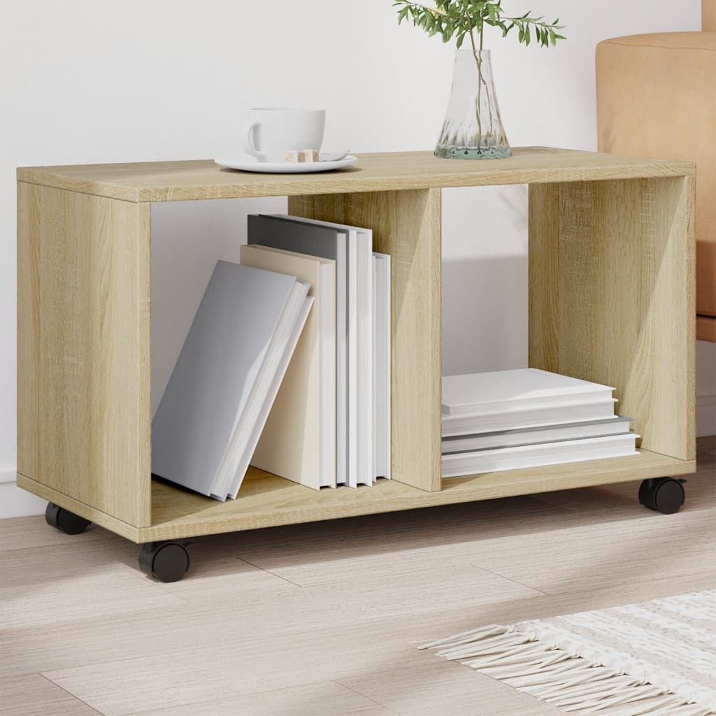 vidaXL Meuble à roulettes Chêne Sonoma 72x33x42,5 cm Bois d'ingénierie