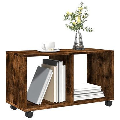 vidaXL Armoire à roulettes Chêne fumé 72x33x42,5 cm Bois d'ingénierie