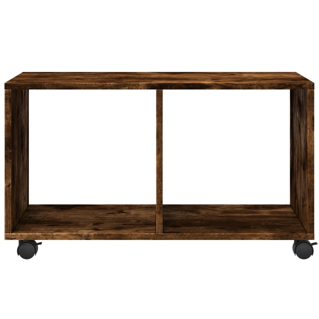 vidaXL Armoire à roulettes Chêne fumé 72x33x42,5 cm Bois d'ingénierie