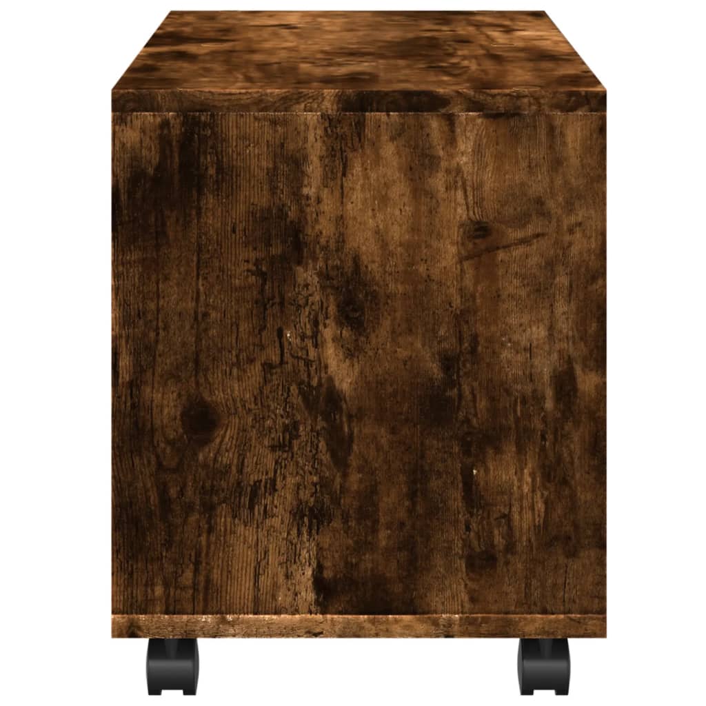vidaXL Armoire à roulettes Chêne fumé 72x33x42,5 cm Bois d'ingénierie