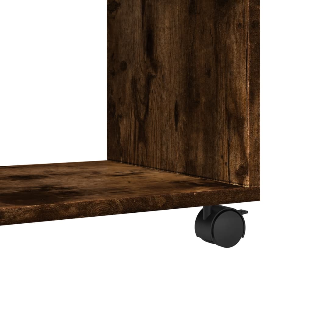 vidaXL Armoire à roulettes Chêne fumé 72x33x42,5 cm Bois d'ingénierie
