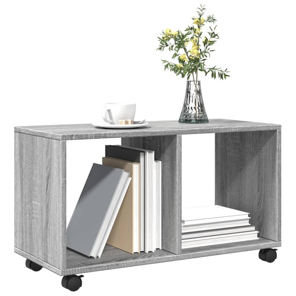 vidaXL Caisson roulant gris Sonoma 72x33x42,5 cm Bois d'ingénierie